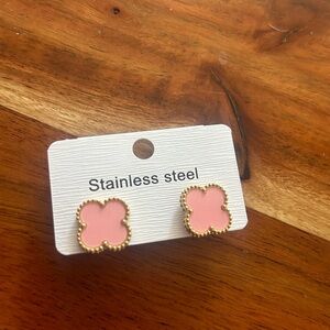 Pink Clover Earrings